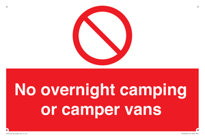 No overnight camping or camper vans